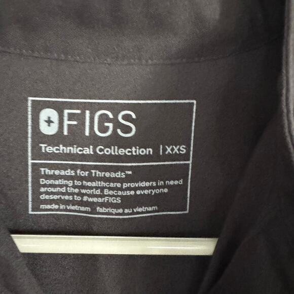 FIGS Black Rafaela Oversized Scrub Top Size XXS - Picture 5 of 7